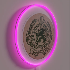 Vintage East Germany-inspired beer coasters neon bar decor accent sign