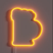 Charger l&#39;image dans la galerie, Brightly glowing neon beer sign with bold RGB color options