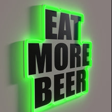 Charger l&#39;image dans la galerie, Neon bar sign with colorful RGB LED illuminated beer graphic.