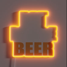 Charger l&#39;image dans la galerie, Brightly illuminated &#39;Eat More Beer&#39; sign in vibrant RGB neon.