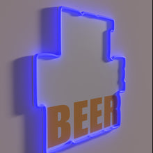 Charger l&#39;image dans la galerie, Neon beer sign with customizable color options for your bar.