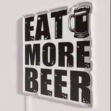 Charger l&#39;image dans la galerie, Vibrant Neon &#39;Eat More Beer&#39; Sign with RGB Colorful Lighting Effects