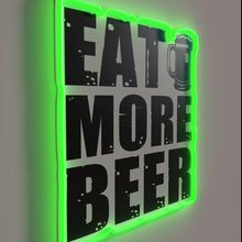 Charger l&#39;image dans la galerie, Vintage-style neon sign with RGB glow and beer motto message