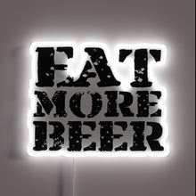 Charger l&#39;image dans la galerie, Eye-catching RGB neon bar sign with &#39;Eat More Beer&#39; message.