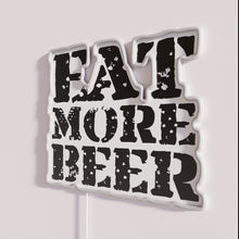 Charger l&#39;image dans la galerie, Eye-catching vintage-style &#39;Eat More Beer&#39; V7 LED neon bar sign.