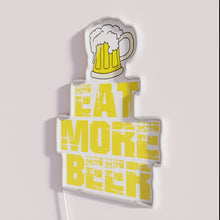 Charger l&#39;image dans la galerie, Vibrant Eat More Beer Sign with Colorful RGB Neon Lighting