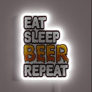 Lighthearted quote for beer enthusiasts with neon LED glow