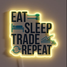 Charger l&#39;image dans la galerie, Neon Sign: Stock Market Trading Cycle Motif in Vibrant RGB Lights