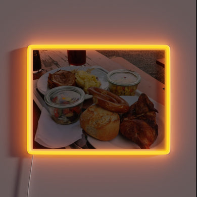 Bavarian Beer Garden Neon Sign with Vibrant RGB Color Accent