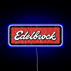 Edelbrock Engines Hot Rod RGB neon sign blue