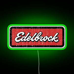 Edelbrock Engines Hot Rod RGB neon sign green