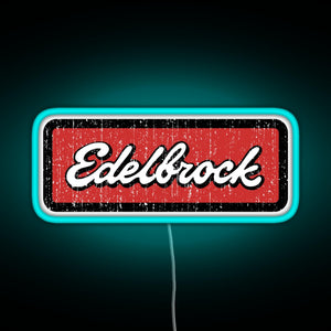 Edelbrock Engines Hot Rod RGB neon sign lightblue 