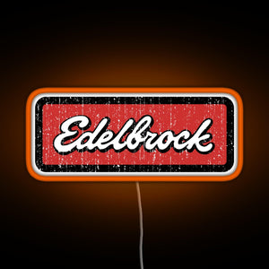 Edelbrock Engines Hot Rod RGB neon sign orange