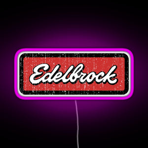 Edelbrock Engines Hot Rod RGB neon sign  pink