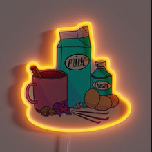 Charger l&#39;image dans la galerie, Egg Nog Essentials in Glowing Neon Lighted Kitchen Sign Display