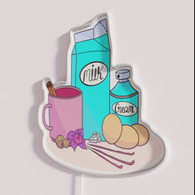 Charger l&#39;image dans la galerie, Neon barware decoration featuring colorful egg nog ingredients signage artwork