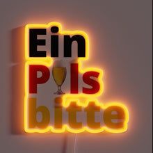 Charger l&#39;image dans la galerie, Brightly illuminated German beer sign with colorful RGB glow effects