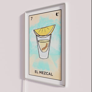Vibrant El Mezcal Mexican spirits logo bar decoration neon sign