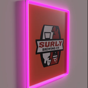 Vibrant neon 'Elastica' graphic light box display art wall decoration