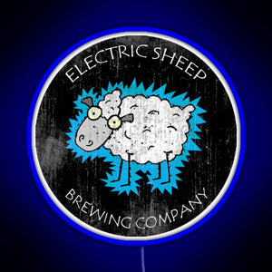 Electric Sheep Brewing Company RGB neon sign blue