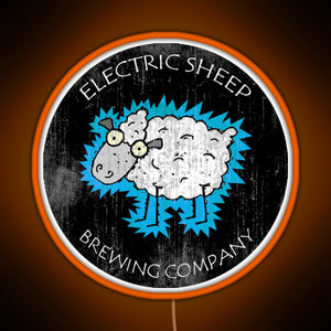 Electric Sheep Brewing Company RGB neon sign orange