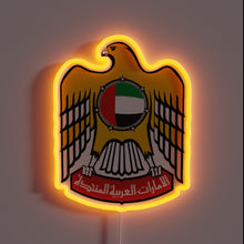 Charger l&#39;image dans la galerie, Vibrant UAE nation symbol in electric RGB neon light display.