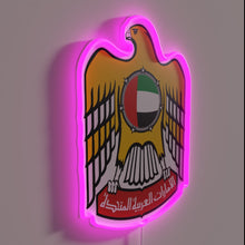 Charger l&#39;image dans la galerie, Eye-catching UAE flag emblem in vibrant RGB neon light design