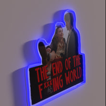 Charger l&#39;image dans la galerie, Post-apocalyptic warning neon sign, glowing &#39;end of the world&#39; message