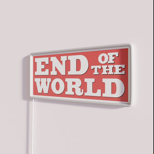Vibrant Neon Sign Featuring Iconic 'News of the World' Design