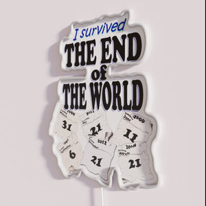 Apocalyptic End of the World Neon Sign with Colorful RGB Lighting