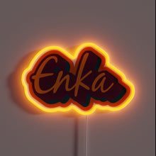 Charger l&#39;image dans la galerie, Vibrant orange LED neon sign with Enka logo in style