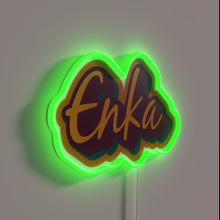Charger l&#39;image dans la galerie, Vibrant &#39;Enka&#39; orange neon sign in modern art deco style.