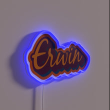 Charger l&#39;image dans la galerie, Vibrant Erwin RGB Neon Sign in Bright Orange Hue Glow