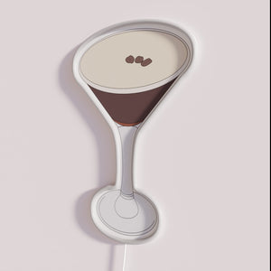 Elegant Espresso Martini bar decor with colorful RGB LED lighting