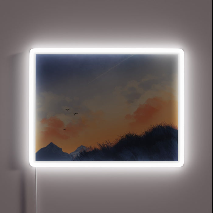 Vibrant evening glow ambiance with customizable RGB neon lighting effects.
