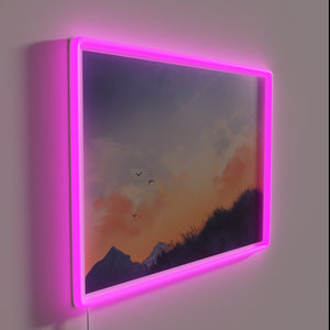 Softly glowing evening ambiance with customizable color changing LED lights.