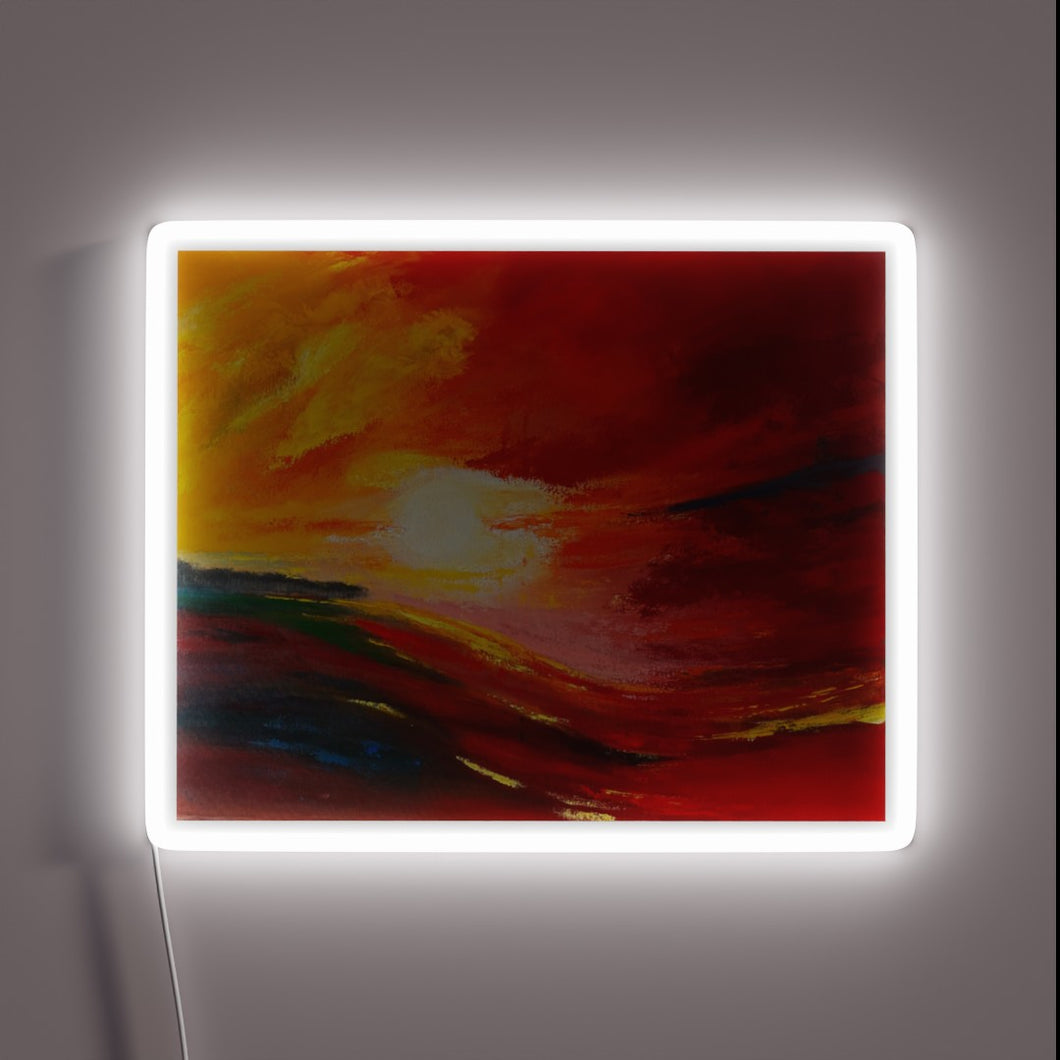 Add radiant evening ambiance with this vibrant colorful neon sign.