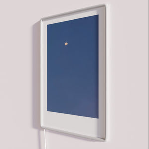 Glowing evening sky neon decoration with lunar ambiance and color