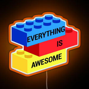 Everything is Awesome RGB neon sign orange