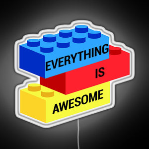 Everything is Awesome RGB neon sign white 