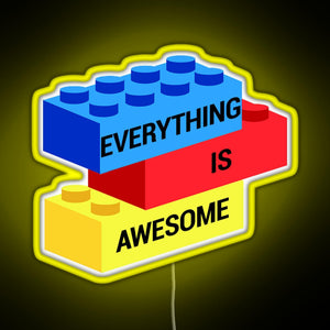 Everything is Awesome RGB neon sign yellow