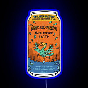 Evolution Brewing Archaeopteryx Flying Dinosaur Lager RGB neon sign blue