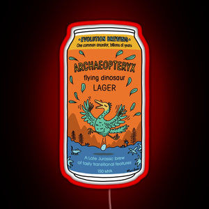 Evolution Brewing Archaeopteryx Flying Dinosaur Lager RGB neon sign red