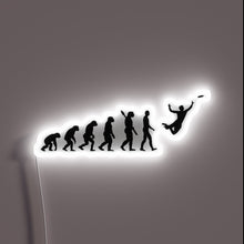 Charger l&#39;image dans la galerie, Vintage Neon Sign: The Ascension from Cave Man to Flying Disc