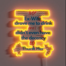 Charger l&#39;image dans la galerie, Ex-Wife Irony: A Neon Sign Depicting Bittersweet Separation Humor