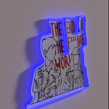 Charger l&#39;image dans la galerie, Vibrant RGB neon sign featuring The End of the World fan art.