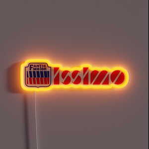 Radical 80s-inspired Fantic Motor Issimo neon sign with vibrant RGB lighting