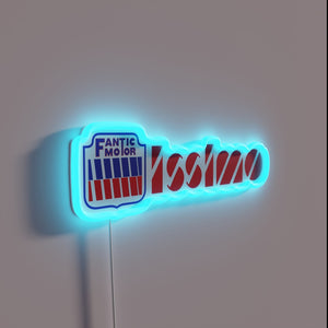 Retro Fantic Motor Issimo 80's style vibrant RGB neon glow