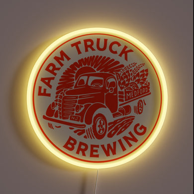 Farm fresh vibes shine through this neon sign featuring Farm Truck Brewing from Medford, NJ — where rustic charm meets handcrafted beer.