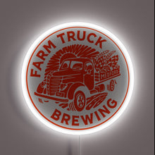 Charger l&#39;image dans la galerie, Vibrant RGB neon sign for Farm Truck Brewing bar ambiance.